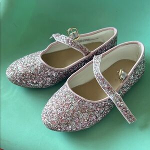 J. Crew Pink Glitter Mary Jane Kids Shoes